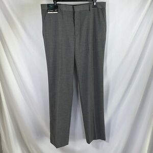 J. Ferrar Men's Gray Dress Pants Stretch Flat Front Slim NWT Size 34X32